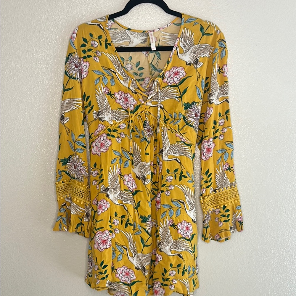Xhilaration Yellow Floral Dress
